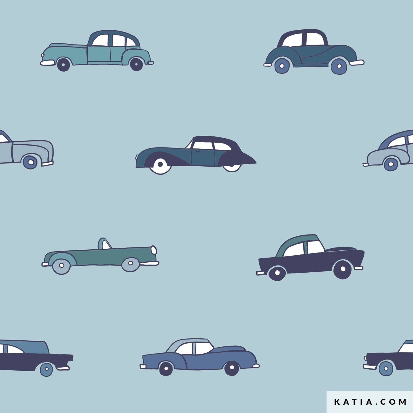 Tela poplin HAVANA CARS de KATIA