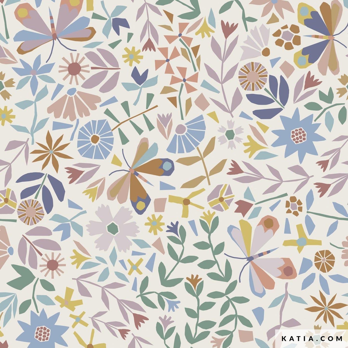 Tela poplin MOSAIC BUTTERFLIES de KATIA