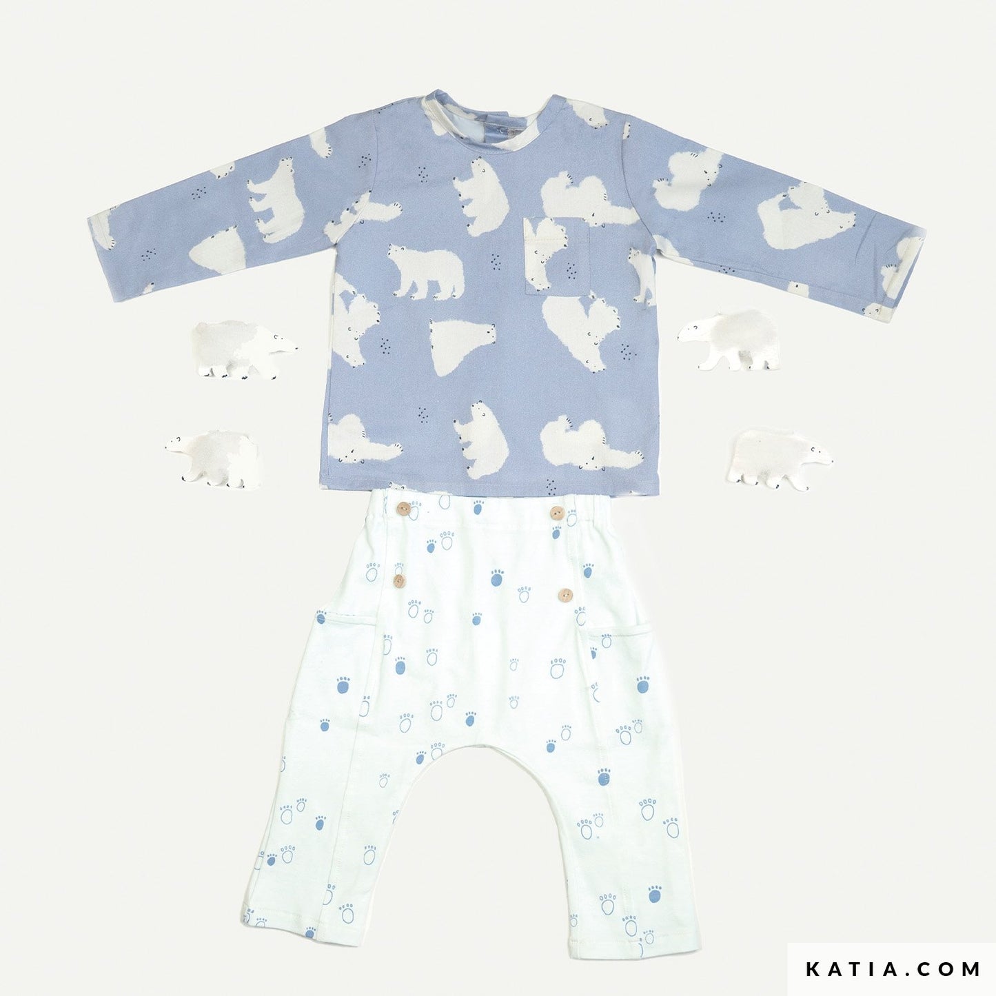 Tela poplin POLAR BEARS de KATIA