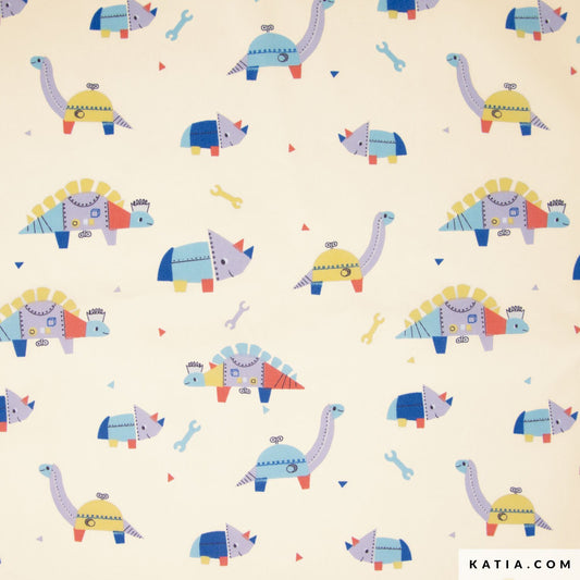 Tela poplin DINO ROBOTS de KATIA