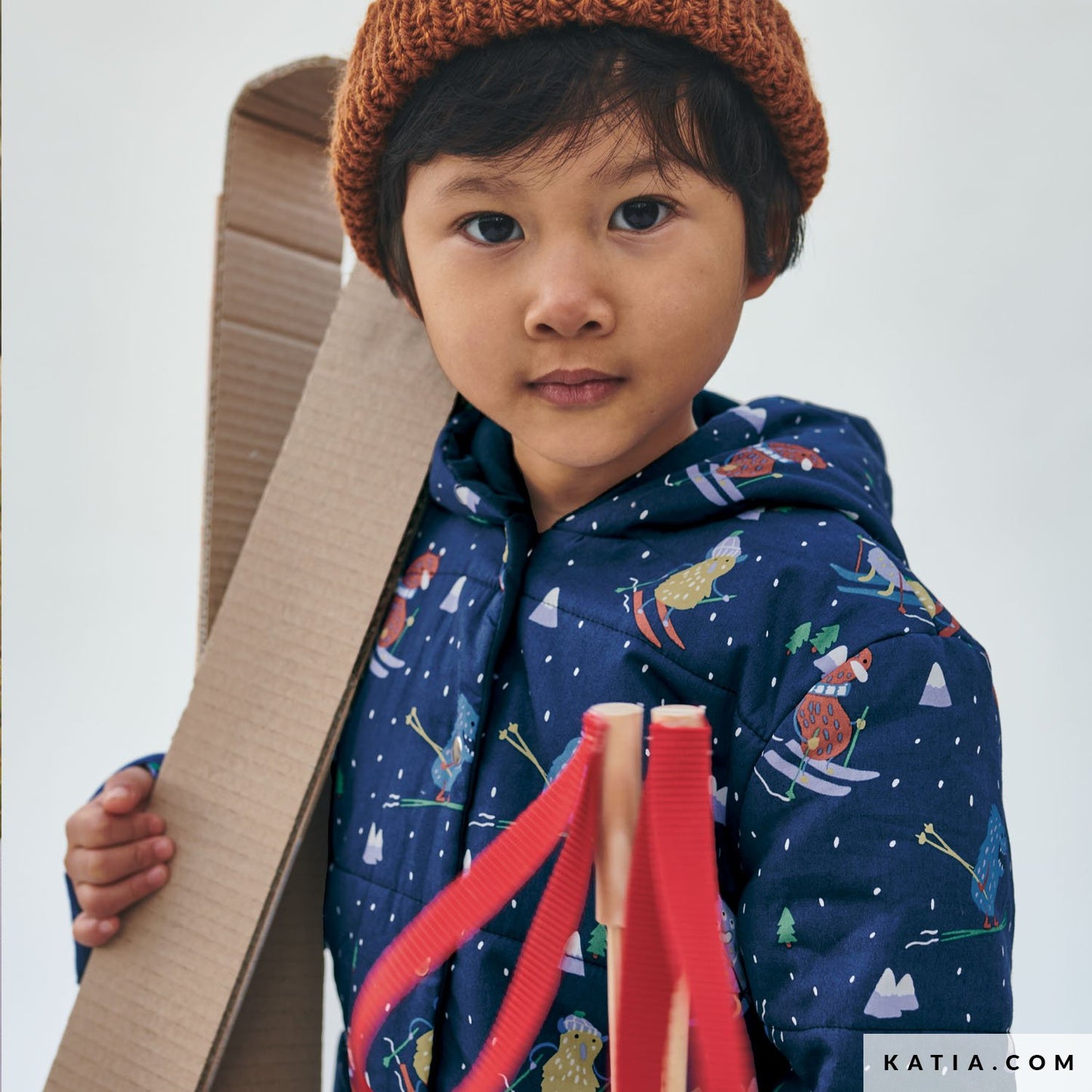 Tela poplin MONSTERS SKIING de KATIA