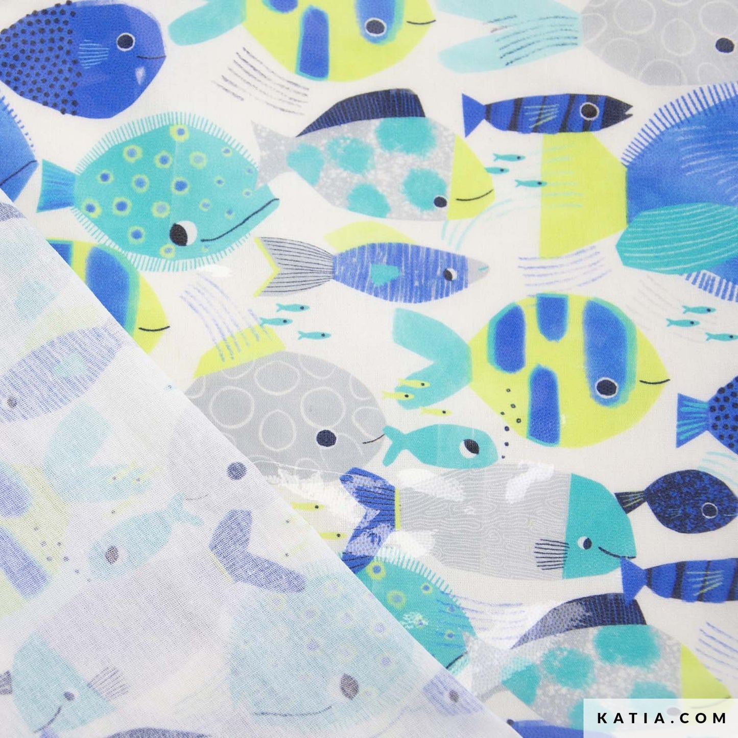 Tela laminada TROPICAL NEON SEA de KATIA